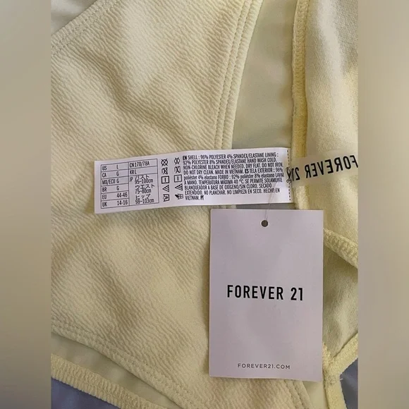 Forever 21 swimsuit, yellow, size L New - Picture 9 of 9